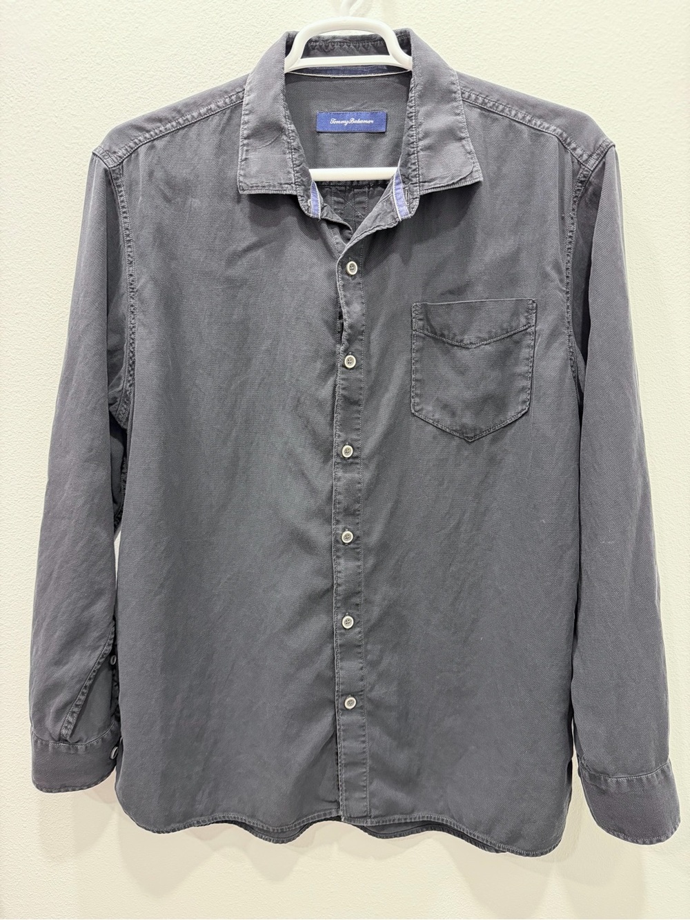 Tommy Bahama Men’s Button-Down Shirt | Size XL | Charcoal Gray I Cotton Tencel